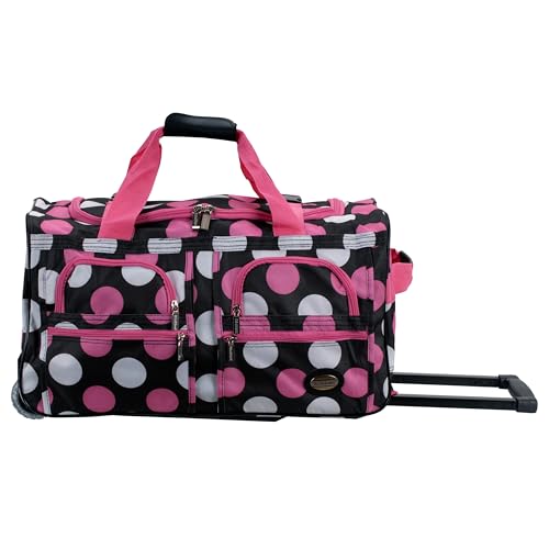 Image of Rockland Rolling Duffel Bag, Black, 22 inch