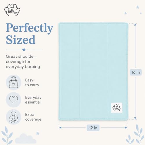 Image of Baby Burp Cloths for Boys and Girls - 7 Pack Large 100% Cotton - Double Layered Extra Absorbent Burp Rags, Blue