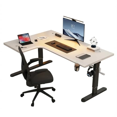 FXLKLUXE ���~�f�X�N �X�^���f�B���O�f�X�N �p�\�R���f�X�N l�� ��160cm 180cm 25mm�̖��C�ރe�[�u���g�b�v �w�K�� �ω׏d200kg �h�����N�z���_�[�t���E�w�b�h�z���t�b�N�t�� ���߉\�ȋr�t��75~110cm ���ɋ����A�ώ�������