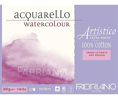 Bloco Artístico Papel Satinado Fabriano 300g 18x26cm
