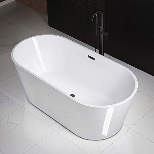 Woodbridge B0013 -MB-DRAIN &O 67 Inch Acrylic Freestanding Bathtub Contemporary Soaking White Tub thumb #2