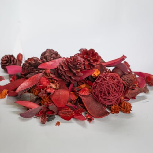 Mixed Dried Herbs Red Potpourri (200g), Natural Floral & Herbal Fragrance, Home Decorative Bowl Fillers, Handmade Botanical Potpourri Pack, Long-Lasting Aromatherapy Scent