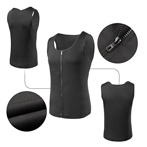 Donason Men Sauna Suit Neoprene Waist Trainer Men's Hot Sweat Vest Body Shaper Tank Top Shapewear Workout Suit With Zipper #TOP6