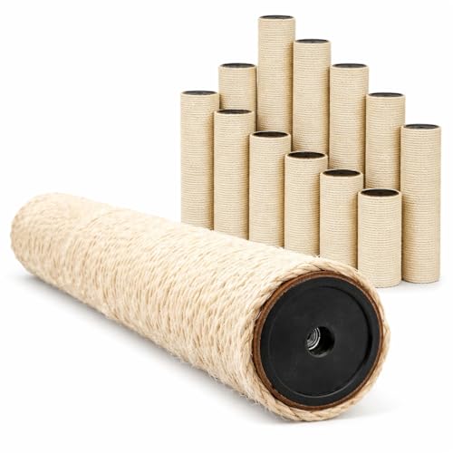 eyepower Sisal Ersatzstamm für Kratzbaum - 35 cm Ø 7,4 cm M8 - Pfotenfreund Kratzstamm rund Ersatzteil für Katzen - 100% Natur Ersatz Sisalstamm...