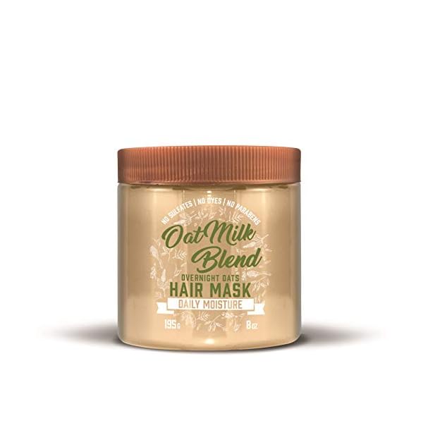 Aveeno Farm-Fresh Oat Milk Overnight Hair Mask with Oat Extract & Almond Milk, Hydrating Treatment for Dry Damaged Hair, Safe for Color-Treated Hair, Sulfate, Paraben & Dye-Free