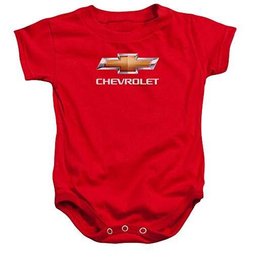 Image of Chevy Chevy Bowtie Stacked Unisex Baby Snapsuit Red Sm (6 Mos)