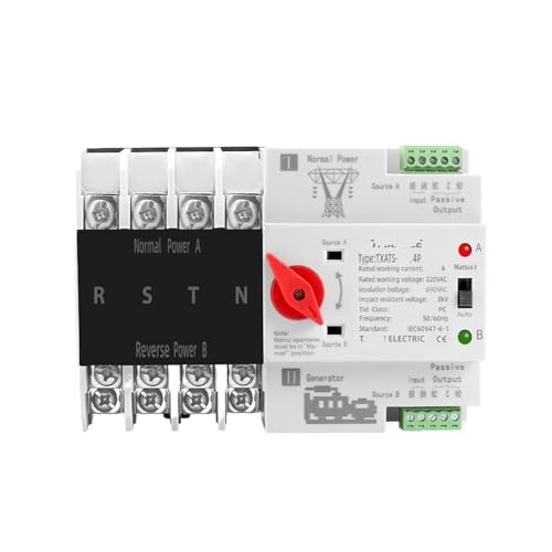 Commutateur de transfert automatique triphasé 4P ATS 100A pour rail DIN