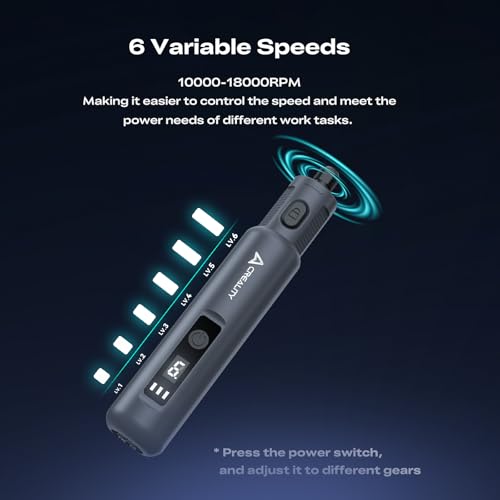 Image of Creality Cordless Rotary Tool Kit, Multi-Functional 6 Variable, High Speeds Max 18000 RPM, 1500mAh Long Battery Life, Cordless Handheld, Portable Storage