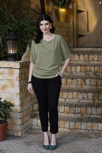 Image of Zilcon Womens Half Ballon Sleeve t-Shirt Tops Boat Neck Loose Fit Casual Workout T-Shirts