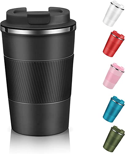 Wosta-Travel-Mug-Insulated-Coffee-Cup-with-Leakproof-LidVacuum-Insulation-Stainless-Steel-Reusable-for-Hot-Cold-CoffeeTea-Thermal-Mug-with-Non-Slip-C-Grip-Black-380-Ml