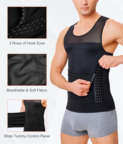 Tailong Men Body Shaper Slimming Vest Tight Tank Top Compression Shirt Tummy Control Underwear Moobs Binder thumb #1