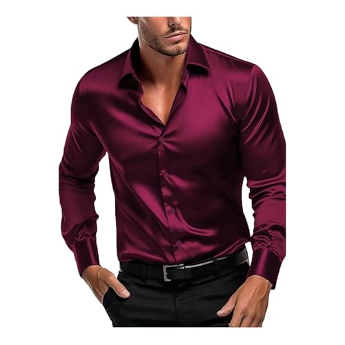Men Spring Smooth Glossy Satin Color Lightweight Fashionable Business Office