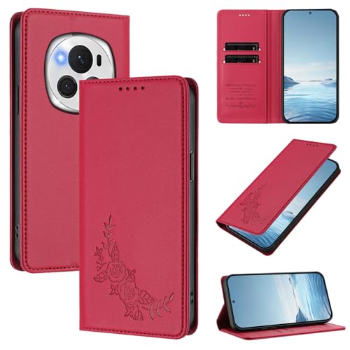 �X�}�z�P�[�X �Ή��@�� for Honor Magic6 Pro �yRFID�u���b�N�z�y�J�[�h�z���_�[�t�����z �}�O�l�b�g�J�� �X�^���h�@�\�t���z�X�}�z�P�[�X Red