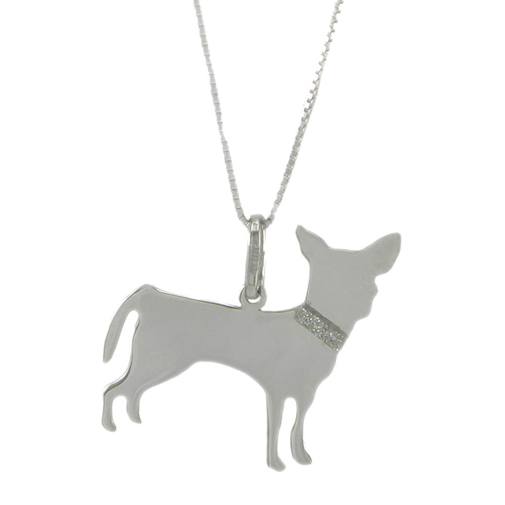 Catenina con pendente cane PINCHER pinscher pincer in argento 925 Personalizzabile