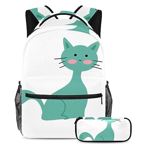 Sac à dos enfant chat bleu ergonomique pour soulager le dos des élèves