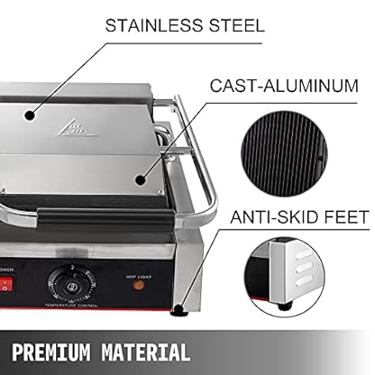 Happybuy Elektrogrill 3600W Kontaktgrill Paninigrill antihaft Plattengriller mit 2 Heizfläche Temperaturregelung von 50… – Bild 3