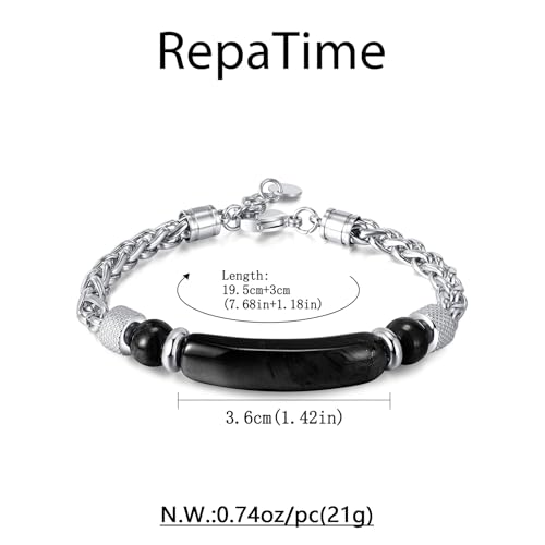 Bracelet for Men Stainless Steel Bracelet Hypoallergenic Sliver Link Bracelets Fade-Resistant, Adjustable Link Chain Design, Gift for Men