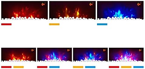 TRUFLAME 2023 WHITE GLASS 7 COLOUR CHANGING LED WALL MOUNTED ELECTRIC FIRE