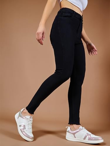 Image of Dolce Crudo Women's Skinny Fit High Rise Cropped Length Stretchable Denim Jeans