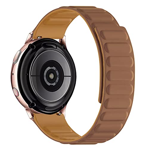 Image of ACM Watch Strap Magnetic Silicone Loop Compatible with Universal 22mm Size Replacement Strap Smartwatch Luxury Brown