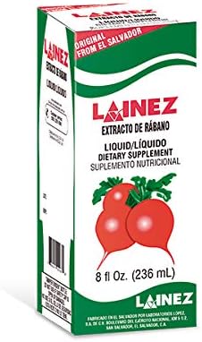 Lainez Suplemento dietético líquido Suplemento natural de jarabe de rábano de 8 onzas líquidas Original de El Salvador rico en potasio, vitaminas