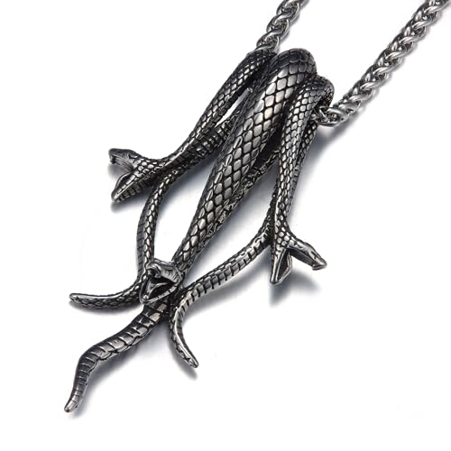 Pendentif Trois Serpents LAMGUL, le bijou en acier inoxydable anti-ternissement