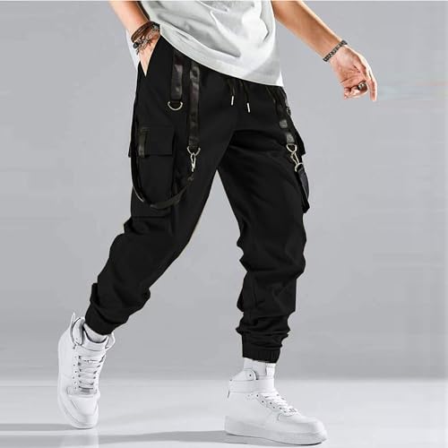Mens Cargo Joggers Pants Casual Baggy Punk Techwear Trousers Hip Hop Harem Pants Tactical Track Sweatpants Streetwear4