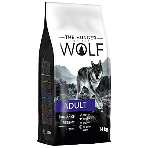 The Hunger of the Wolf Hundefutter für ausgewachsene Hunde aller Rassen, Fein zubereitetes Trockenfutter mit Lamm und Reis - 14 kg Cover