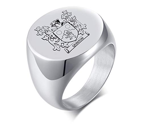 MPRAINBOW Custom Personalized Family Crest/Arm Coat/Logo/National Emblem/Signet Ring Stainless Steel Ring for Men