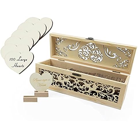 Kingdom Decor Wedding Guest Book Alternative. Guestbook Heart Drop and 100 Large Wood Hearts! Bridal, Baby Shower Guest Book Box, Graduation, Wedding Guestbook, Frame Alternatives, Wedding Card Box Cover