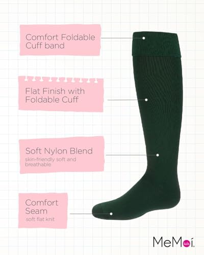 MeMoi Girls' Cuffed Opaque Knee High Socks3