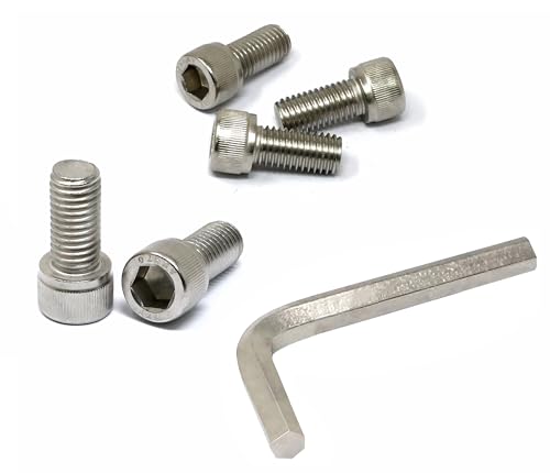 Image of iexcell 5 Pcs M12 x 25mm Thread Pitch 1.75 mm Stainless Steel 304 Hex Socket Head Cap Screws Bolts Kit
