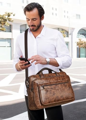 Image of Shrrie Vegan Leather Laptop Bag 17 to 17.3 Inch for Men and Women
