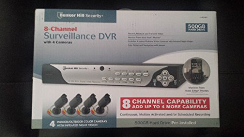 8 Channel Surveillance DVR with 4 Cameras and Mobile Monitoring Capabilities