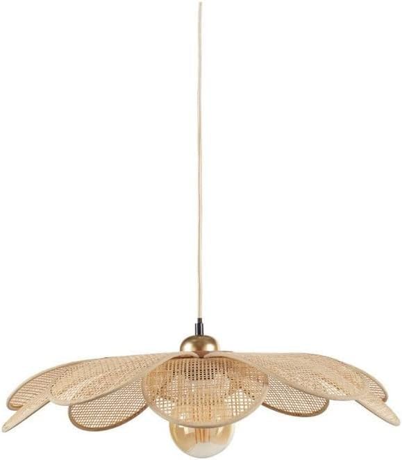 Ostaria 36191 Plafonnier, Suspension en bambou Petite Margaux - diamètre 60 cm, couleur naturelle - Plafonnier d'intérieur E27 pour salle à manger, salon,...