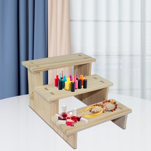 Vaveren Suporte de exibição de madeira, rack de joias, decoração, luminárias colecionáveis, exposito