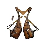 CATPAN Men Leather Backpack Shoulder Holster:Retro Underarm Crossbody Bag with Adjustable PU Leather Shoulder,Hidden Underarm Wallet Pocket for Travel Outdoors,Costume Parties