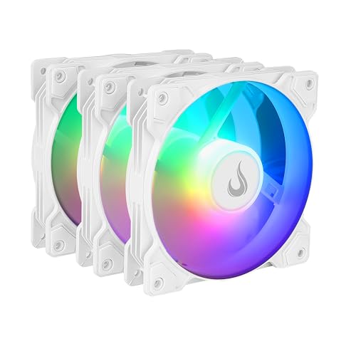 3X Computer Case Cooler Fan - Rise Mode USA - X Led White-120mm - ARGB - Remote Control Button on The Case