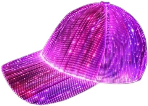 Chapeau de baseball LED 7 couleurs avec recharge USB pour soirée et running noir