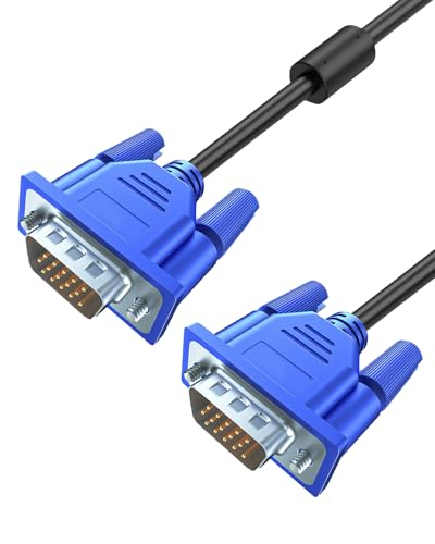 MDLSDE Cable Adaptador VGA a VGA, Macho a Macho 15 Pin Cable VGA 1,8M para Monitor Proyector Portátil Ordenador Televisión Negro
