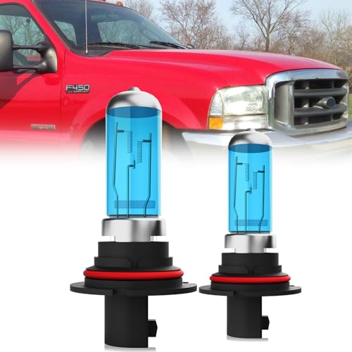 Image of Headlight Bulbs Compatible With Ford F350 1992-1993, 9007 High Low Beam Halogen Light Bulb Combo, Super Bright 6000K White, Plug and Play, Pack of 2