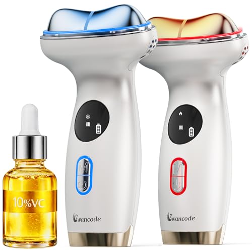 Cold & Heat Red Light Therapy with Serum - 7-in-1 LED Face Sculpt...