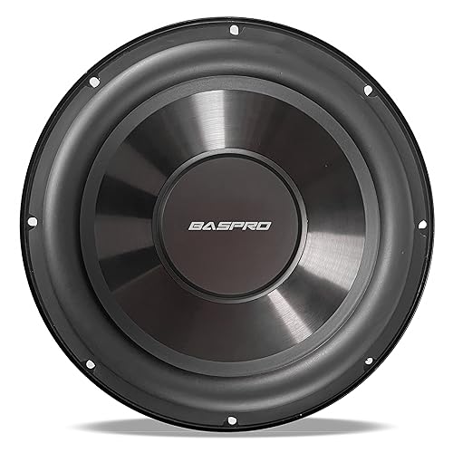 Image of BASPRO | Subwoofer SW-1201 12inch with 2000W max. / 4ohm Black Designish Cone Subwoofer for Automotive and Home Bass Systems