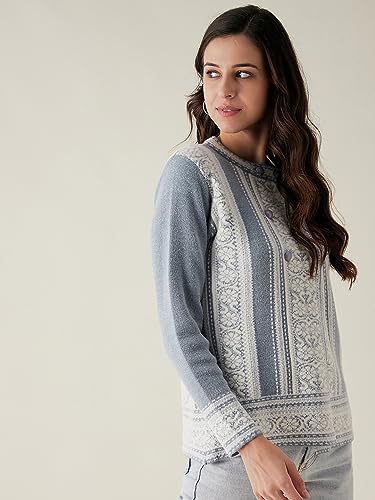 Image of Modeve Women Zig Zag Print Casual Sweater for Winter||Winterwear||
