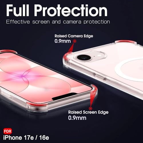 Image of TheGiftKart for iPhone 16e / iPhone 17e Case, Shockproof Clear Back Cover Compatible with MagSafe, Camera & Screen Protection, 360 Degree Protection Design Back Cover Case (PC & TPU, Transparent)