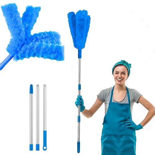 Image of Maxoshine Microfiber Wall Cleaning Mop with Long Handle | Bendable Extendable Duster for Home Ceiling Fan AC Vents Blinds Curtain Rods | Feather Dusting Stick for Edges & Corners (Ninja Duster)
