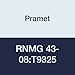 Pramet RNMG 43-08:T9325 Carbide Indexable Turning Insert, Steel (P25), Semi Roughing-Heavy Roughing, 0.500" Round, Negative (Pack of 10)
