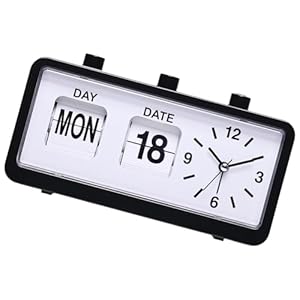 Azxcvbnm Retro-Klappwecker mit Kalenderanzeige