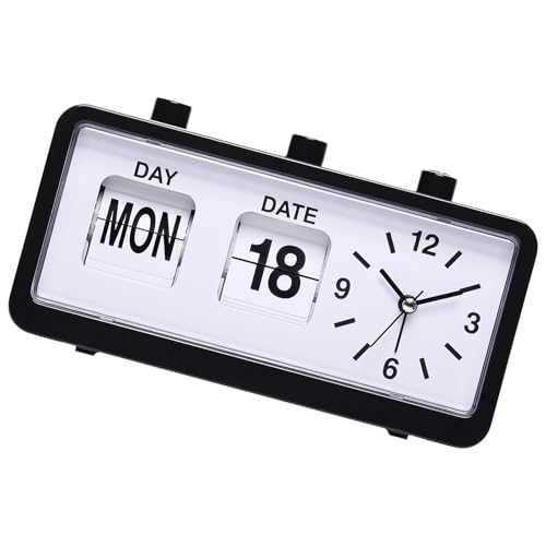 Azxcvbnm Retro-Klappwecker mit Kalenderanzeige