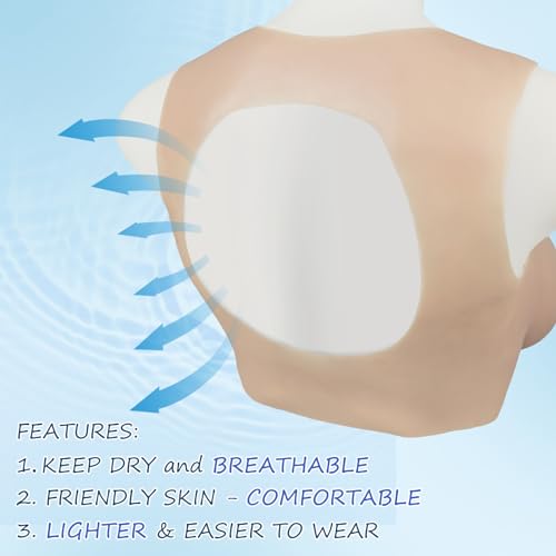 KUMIHO Silicone Breastplate Fake Boob Round Collar Hollow Back Realistic Fake Breast Form Drag Queen Transgender Crossdresser4